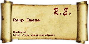 Rapp Emese névjegykártya
